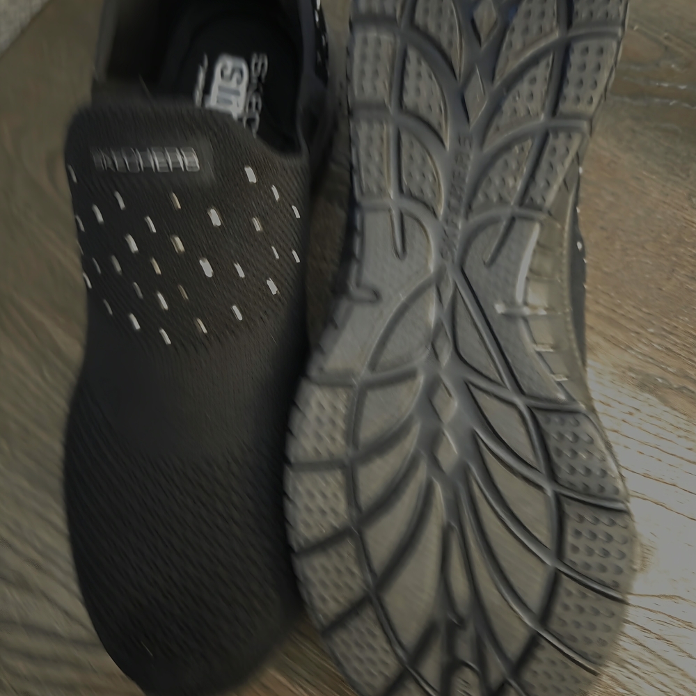 Skechers Black Slip-On Sneakers for Women  Rhinestone Detail - Picture 2 of 5